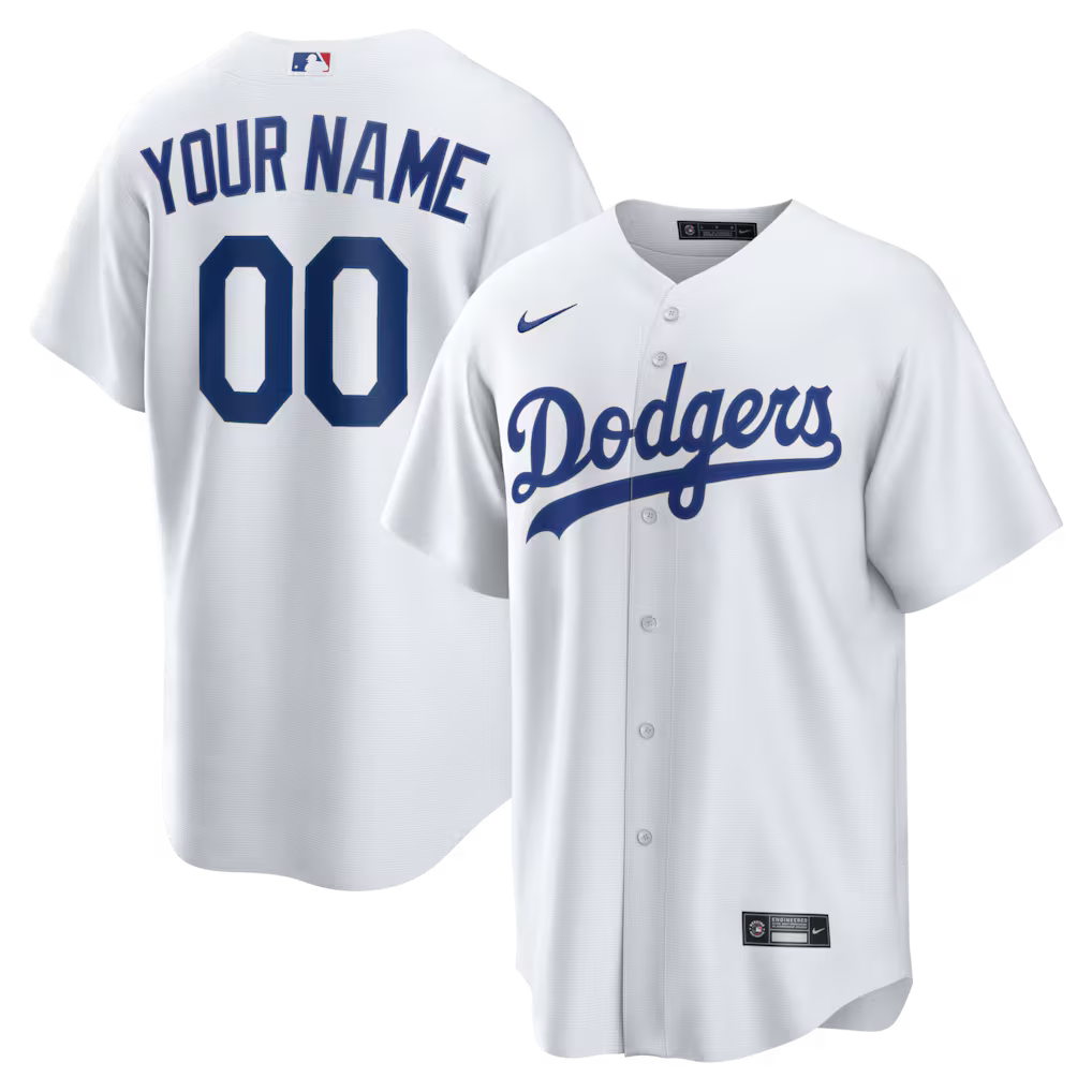 Los Angeles Dodgers White Home Custom Jersey