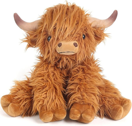 Weighted Highland Cow Plush, Microwavable Heat & Cold