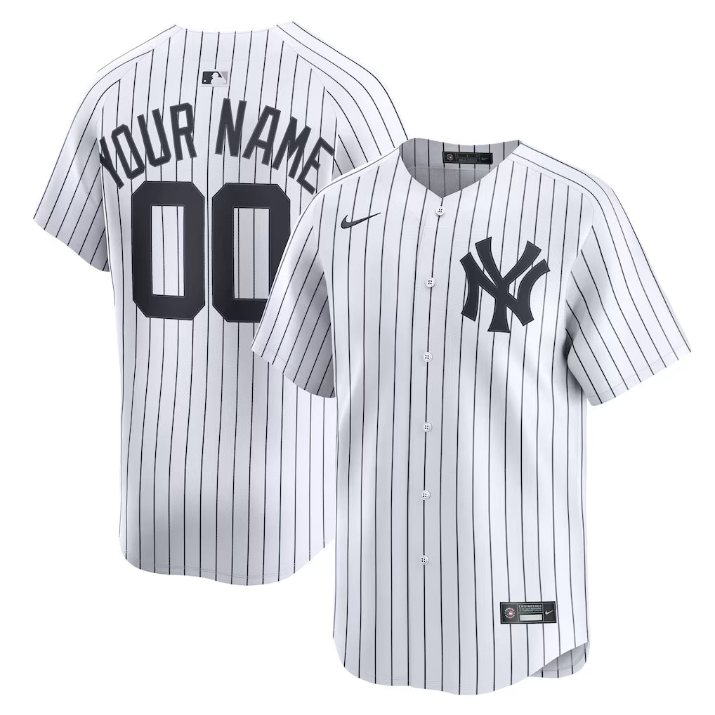 New York Yankees White Home Custom Jersey